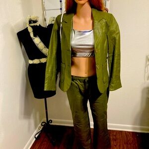 2 Piece Vintage Leather Suit